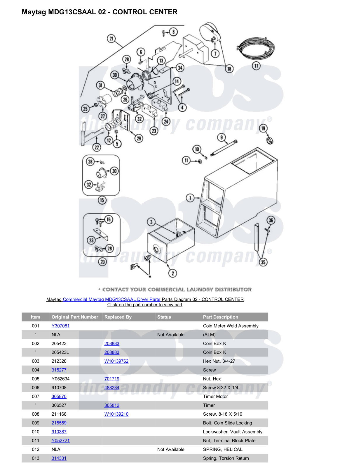 Maytag MDG13CSAAL Parts Diagram