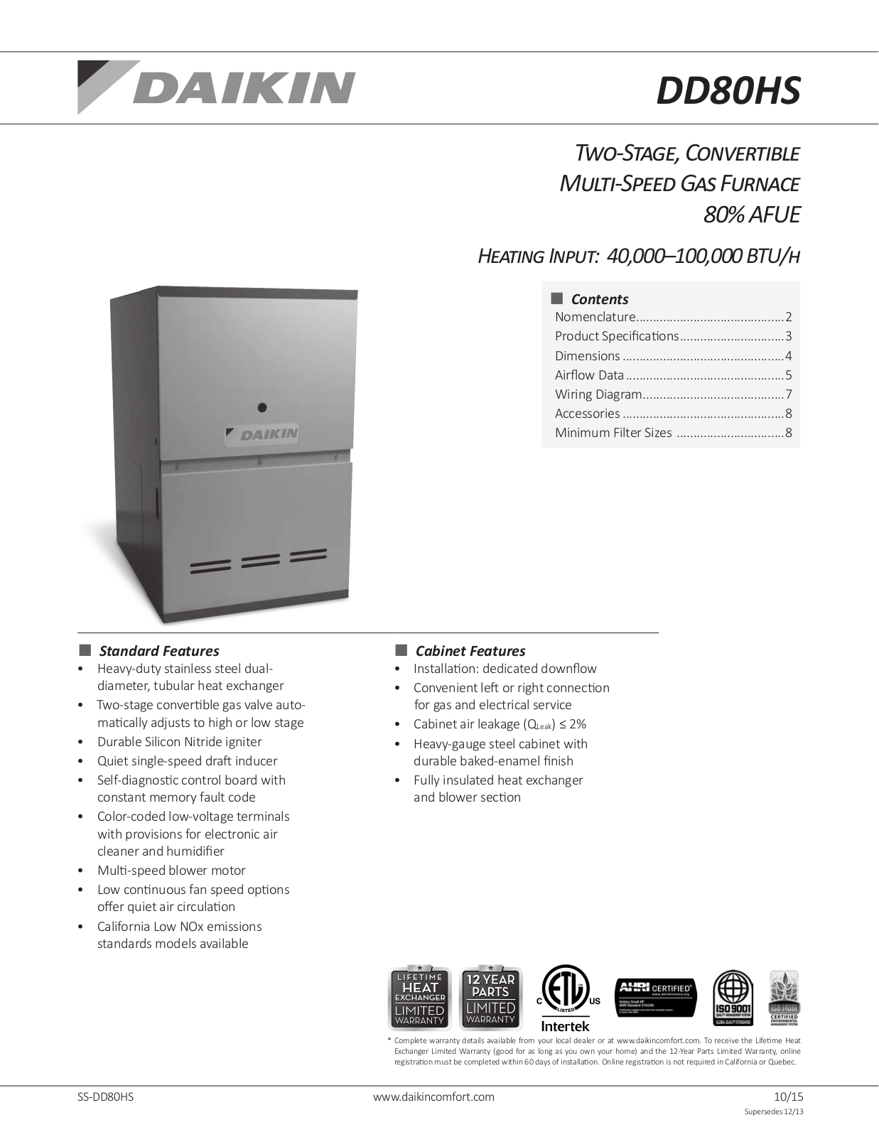 Goodman DD80HS0403ANA User Manual