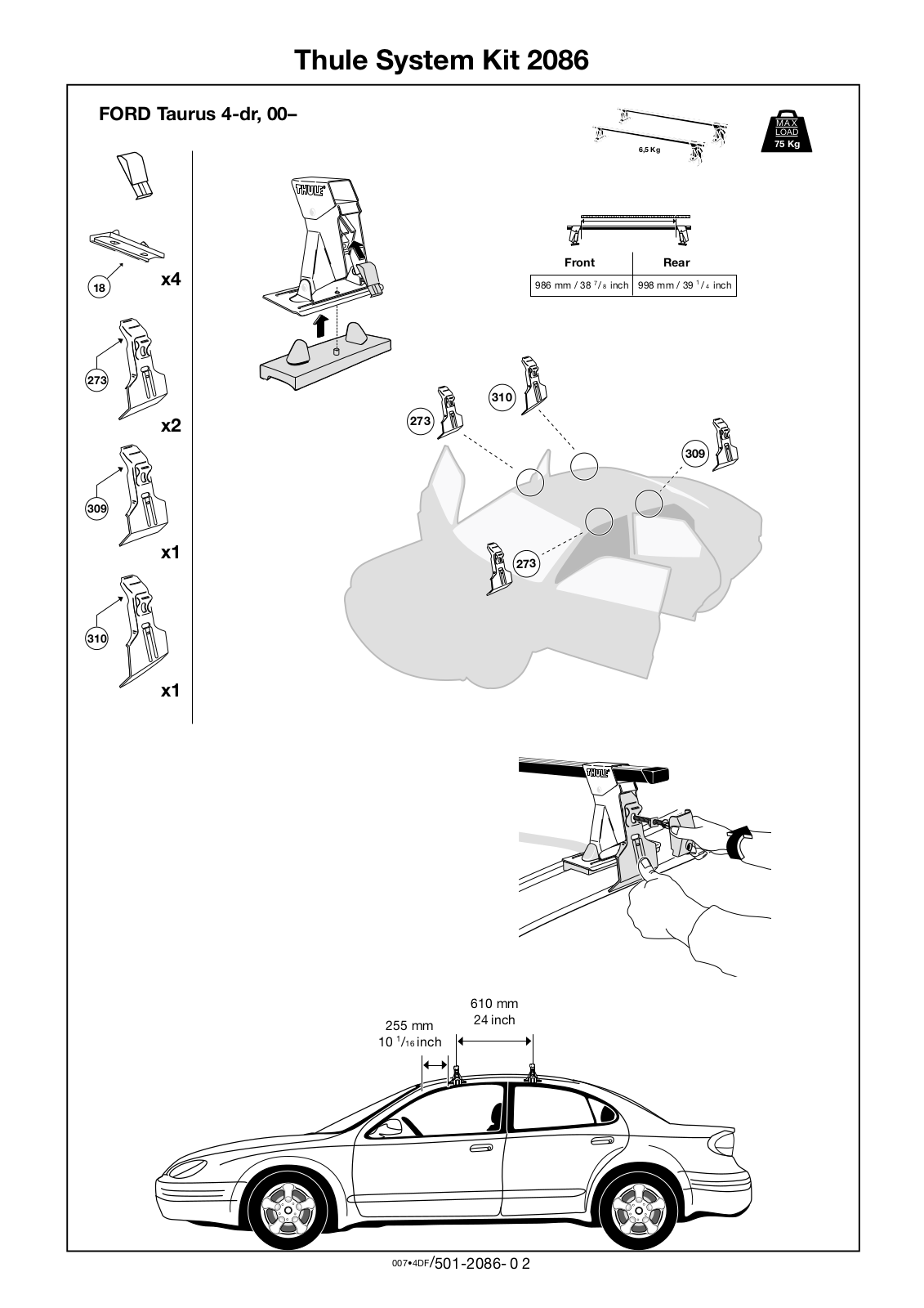 Thule 2086 User Manual