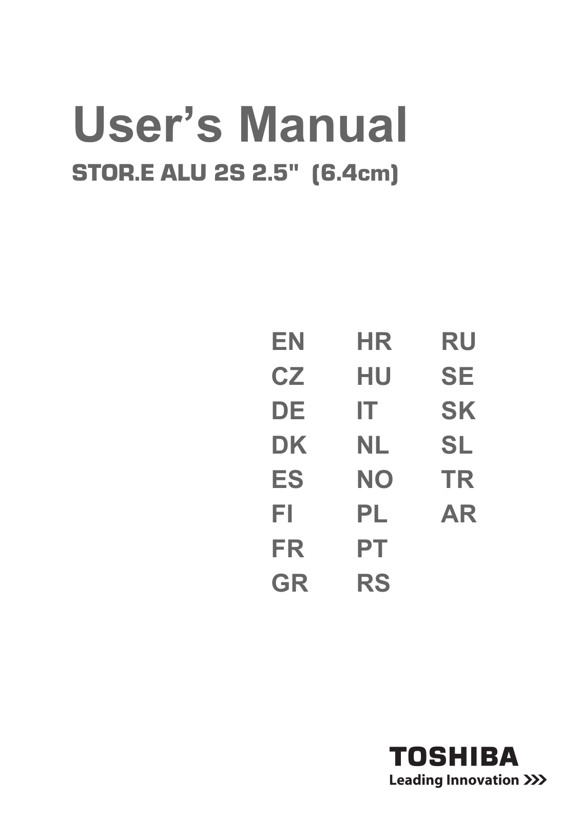 Toshiba STOR.E ALU 2S 2.5 Operation Manual