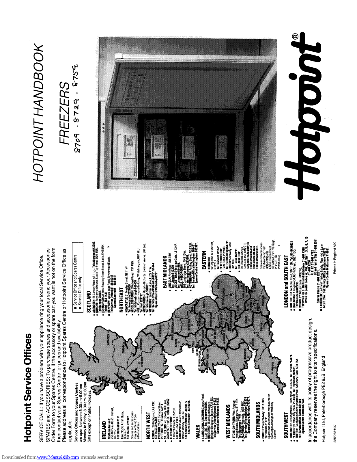 Hotpoint 8709, 8729, 8759 User Manual