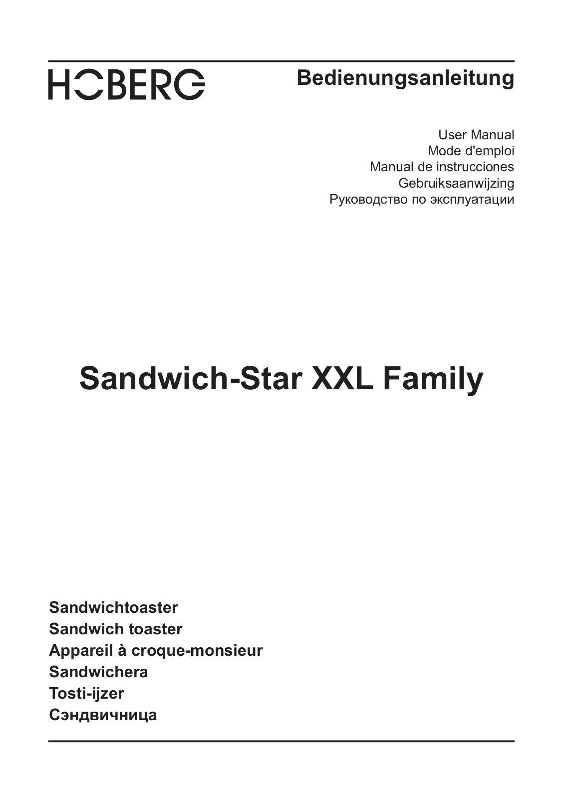 Hoberg XXL Family User Manual