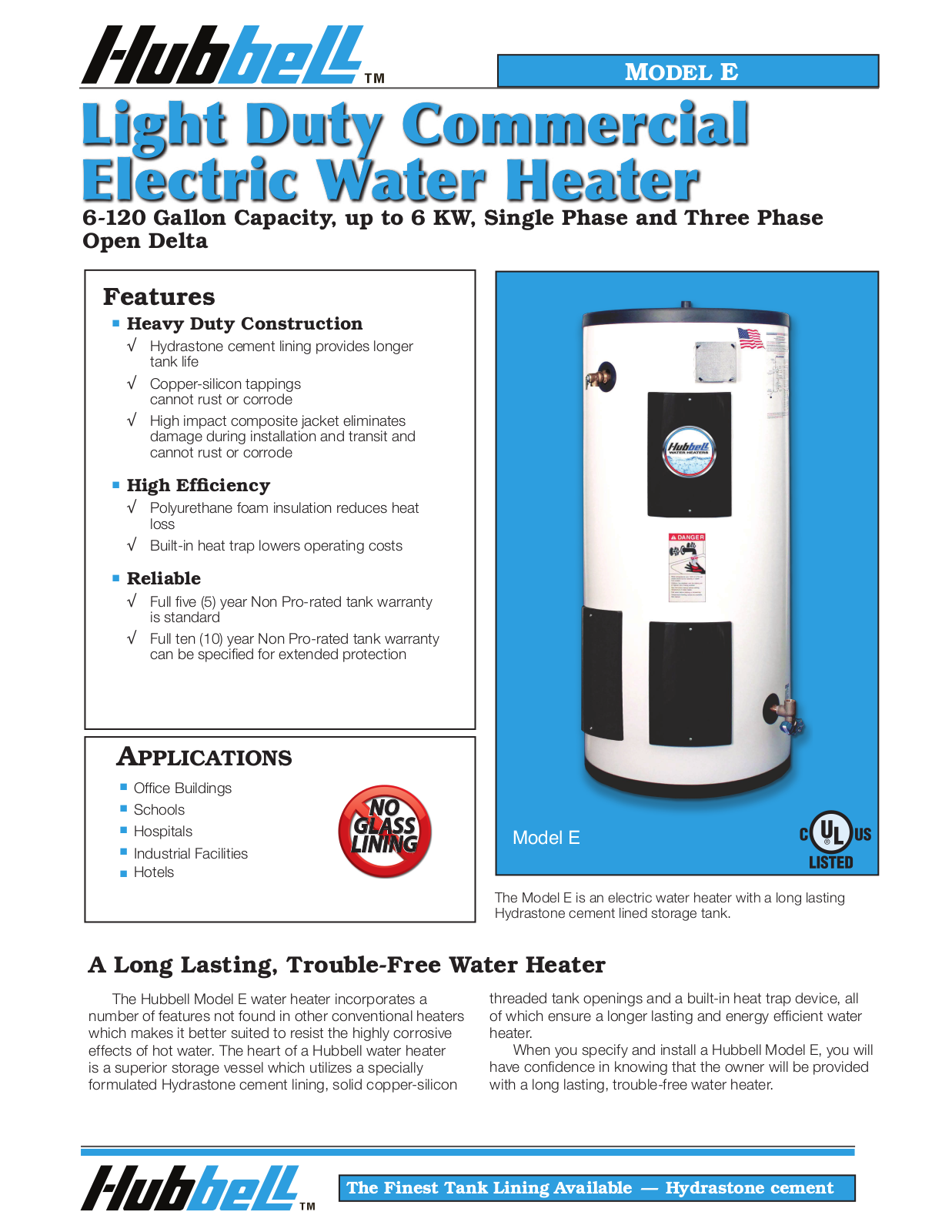 Hubbell Electric Heater EU50 User Manual