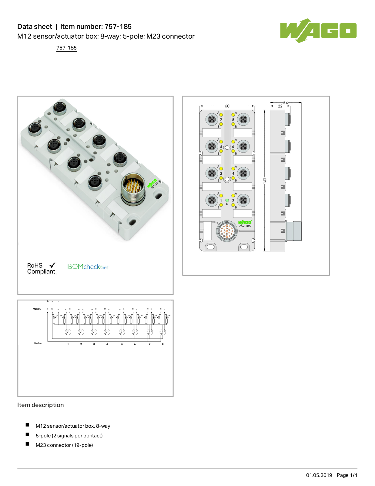 Wago 757-185 Data Sheet