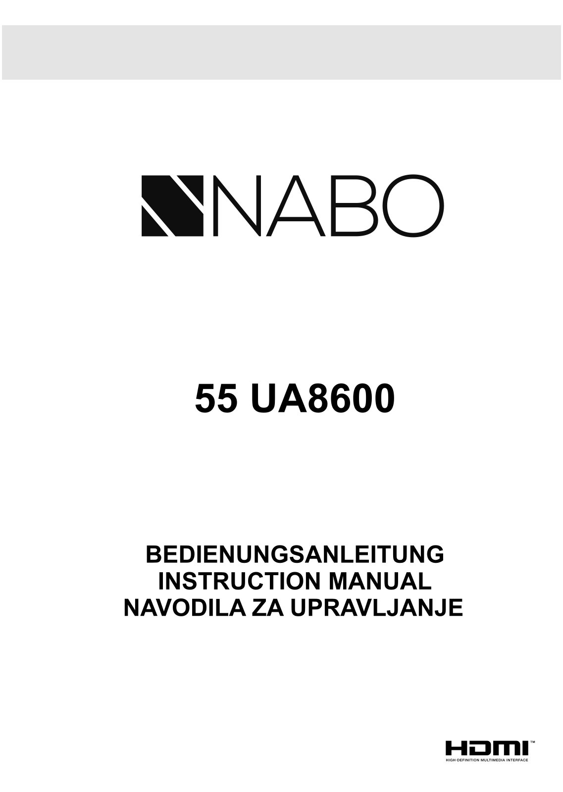 Nabo 55 UA8600 operation manual