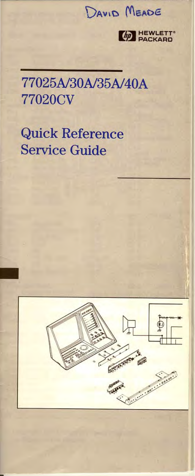 HP 77020CV, 77040A, 77035A, 77030A, 77025A Service Manual