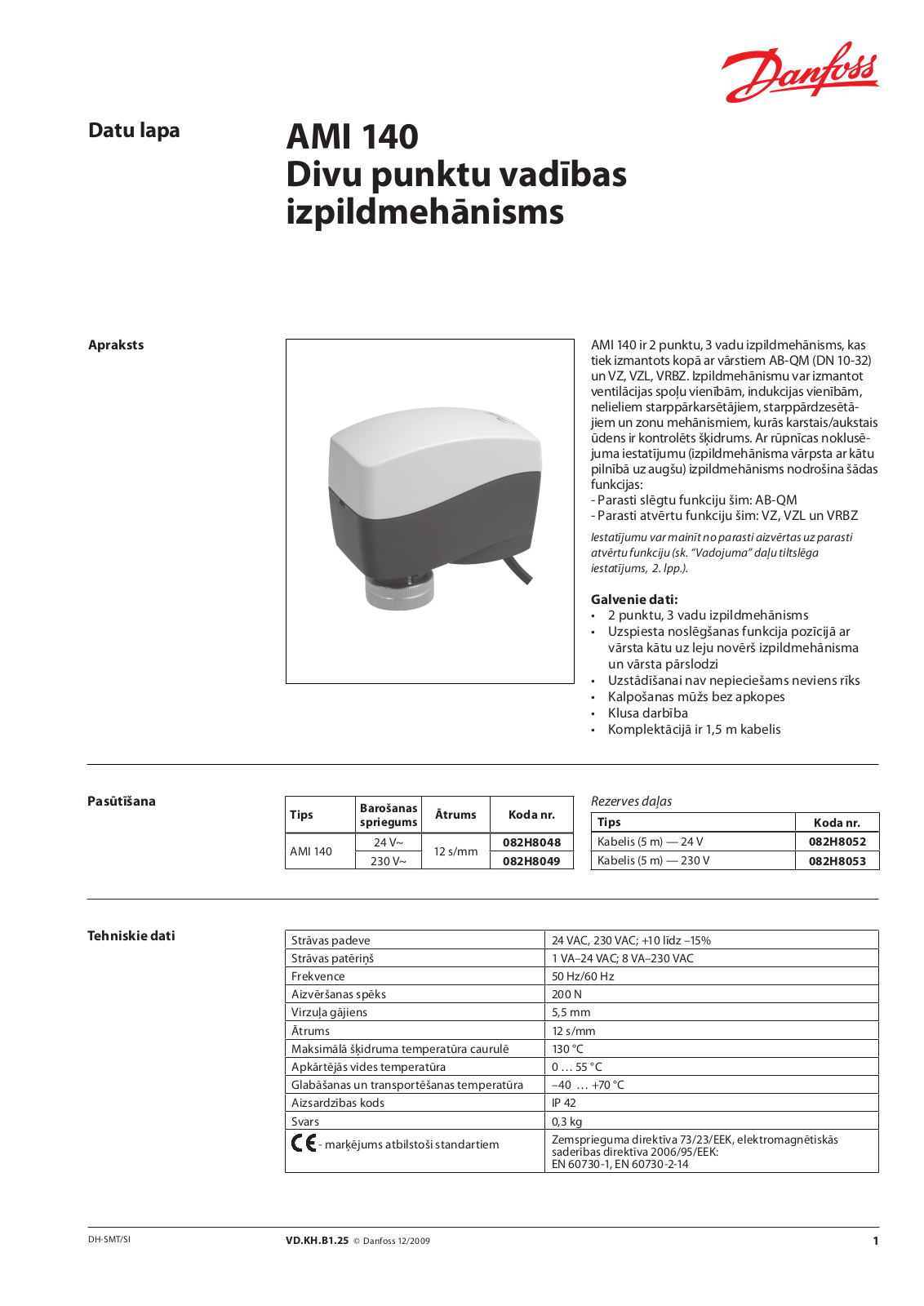 Danfoss AMI 140 Data sheet