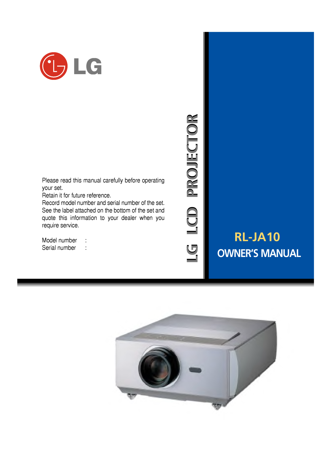 LG RL-JA10 User Manual