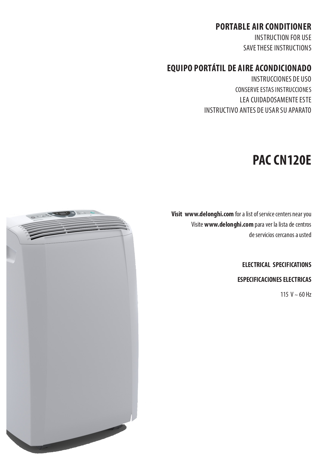 Delonghi PAC CN120E User Manual