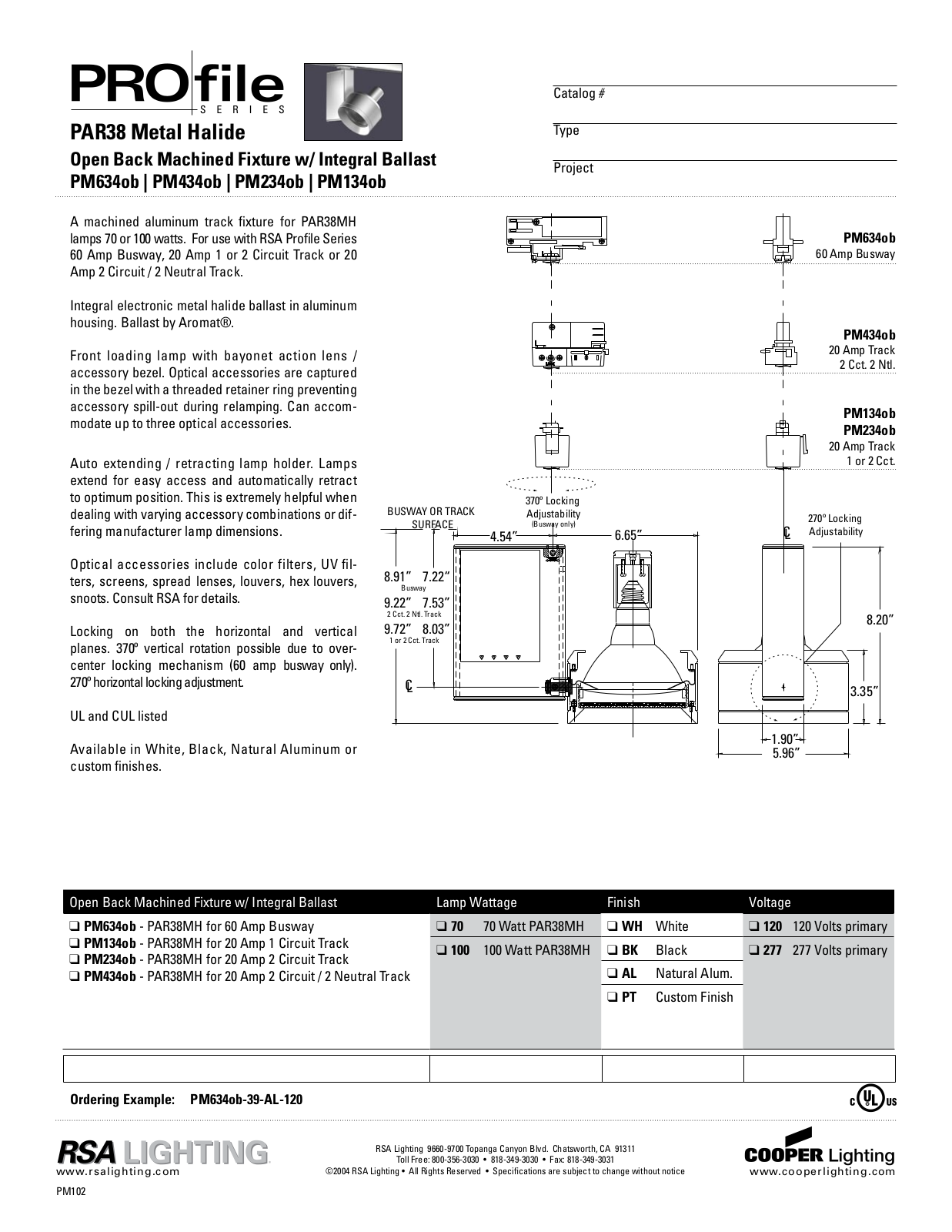 Cooper Lighting PM134OB, PM234OB, PM434OB, PM634OB User Manual