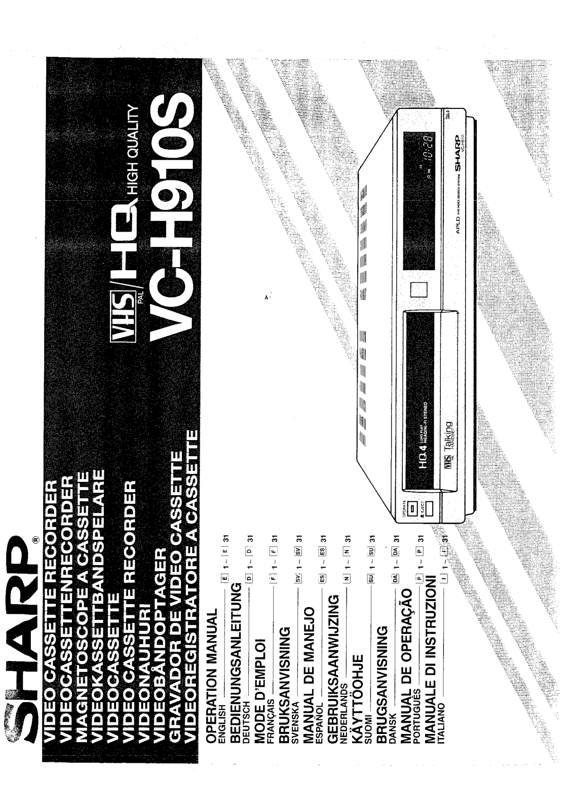 Sharp VC-H910S User Manual