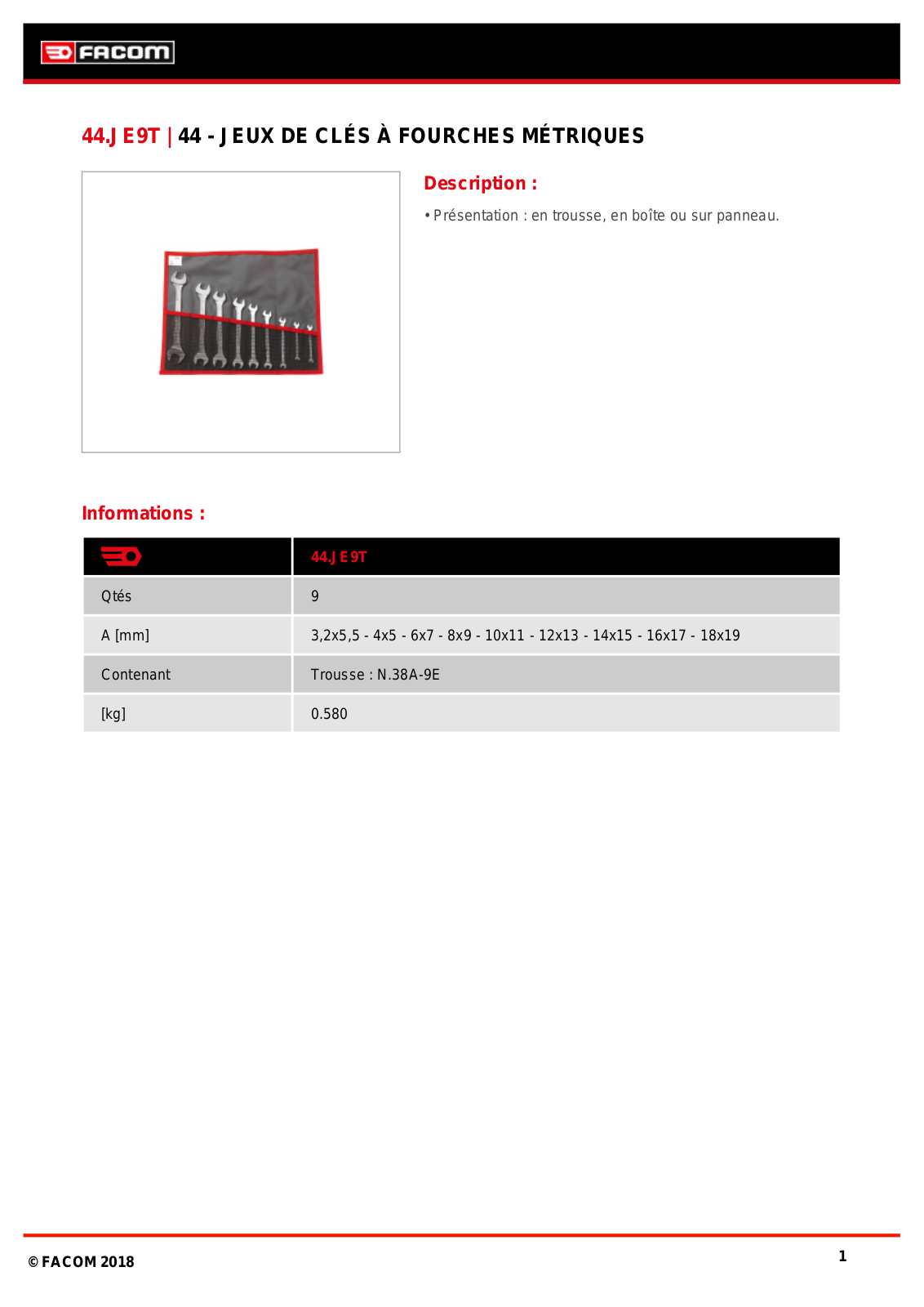 Facom 44.JE9T Specification - ManualMachine.com