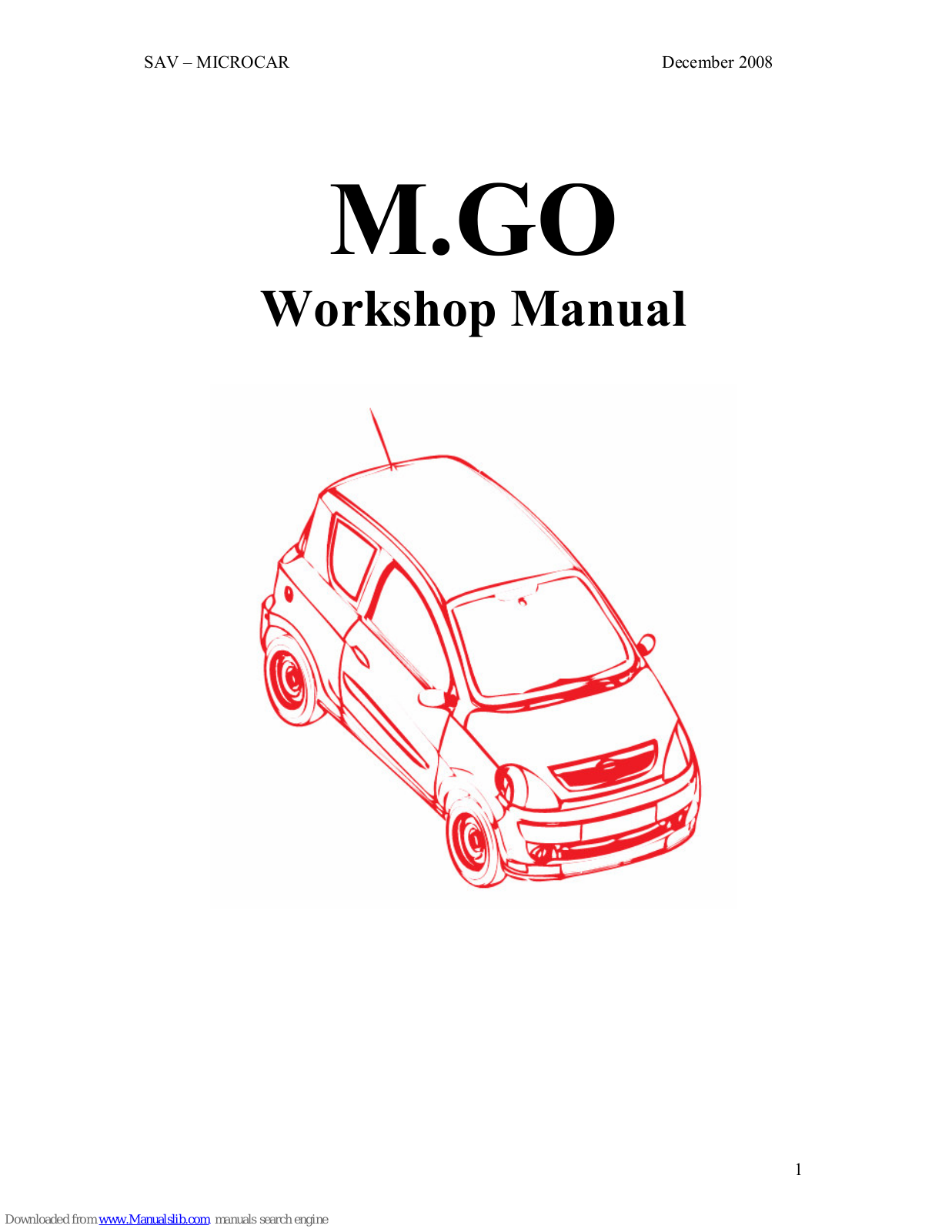 Microcar M.Go Workshop Manual