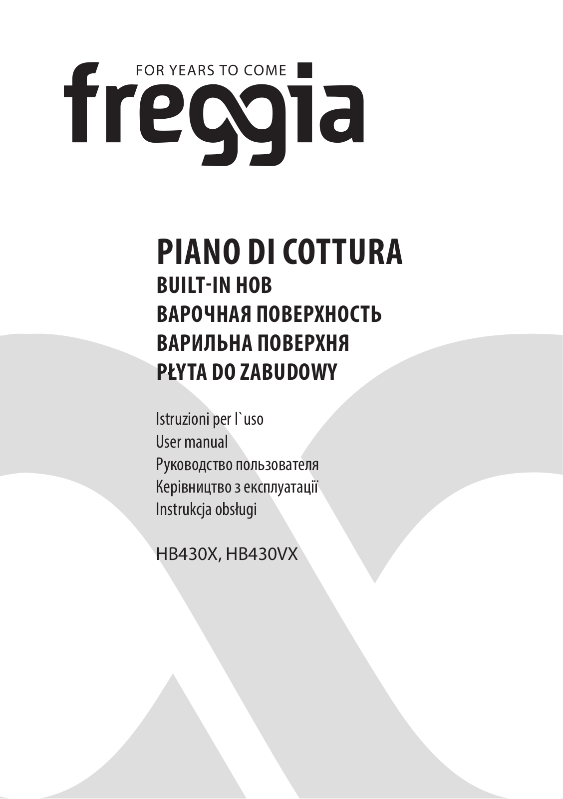 Freggia HB430VX, HB430X User Manual