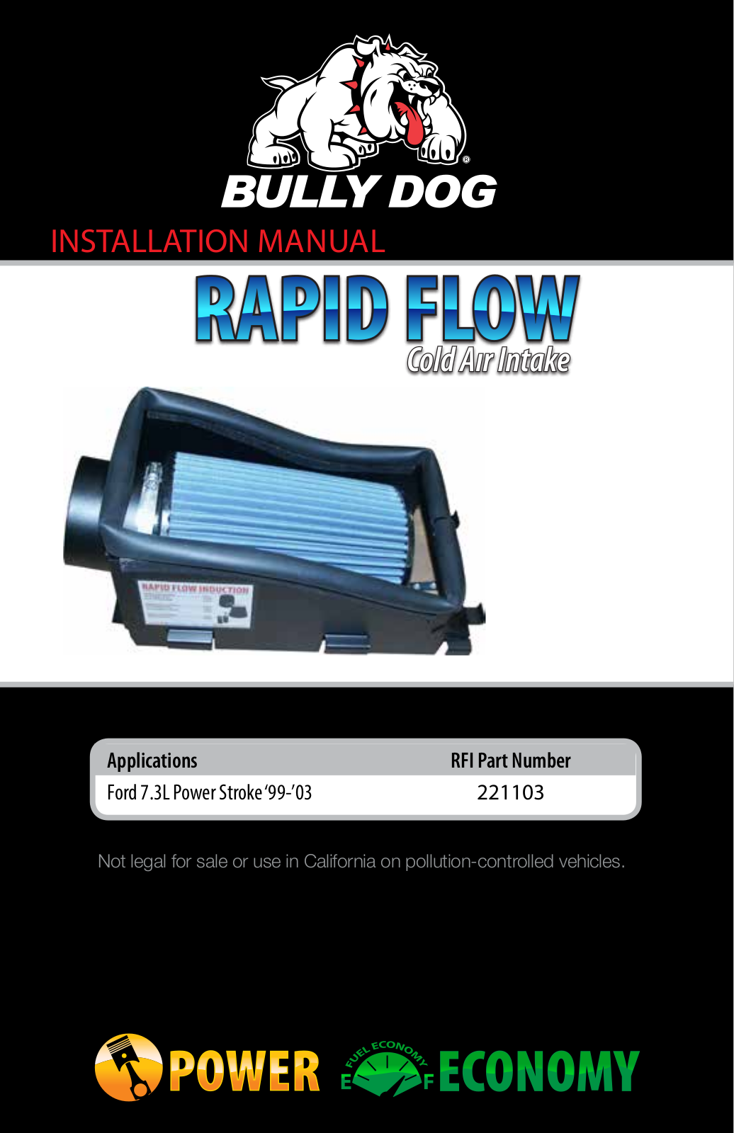 Bully Dog Rapid Flow Induction Cold Air Intake User Manual - ManualMachine.com