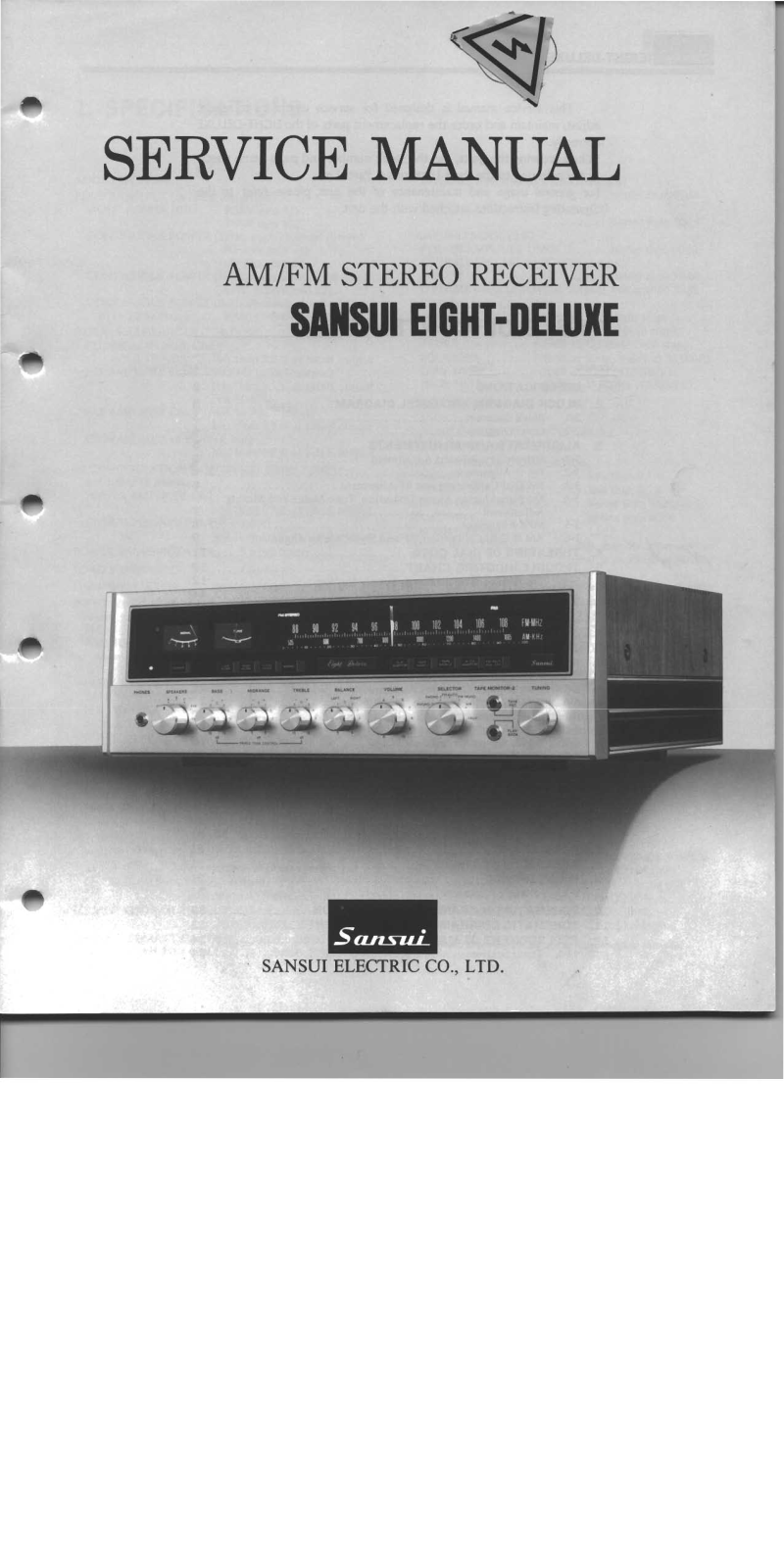 Sansui Eight Deluxe, 8 Deluxe Service manual