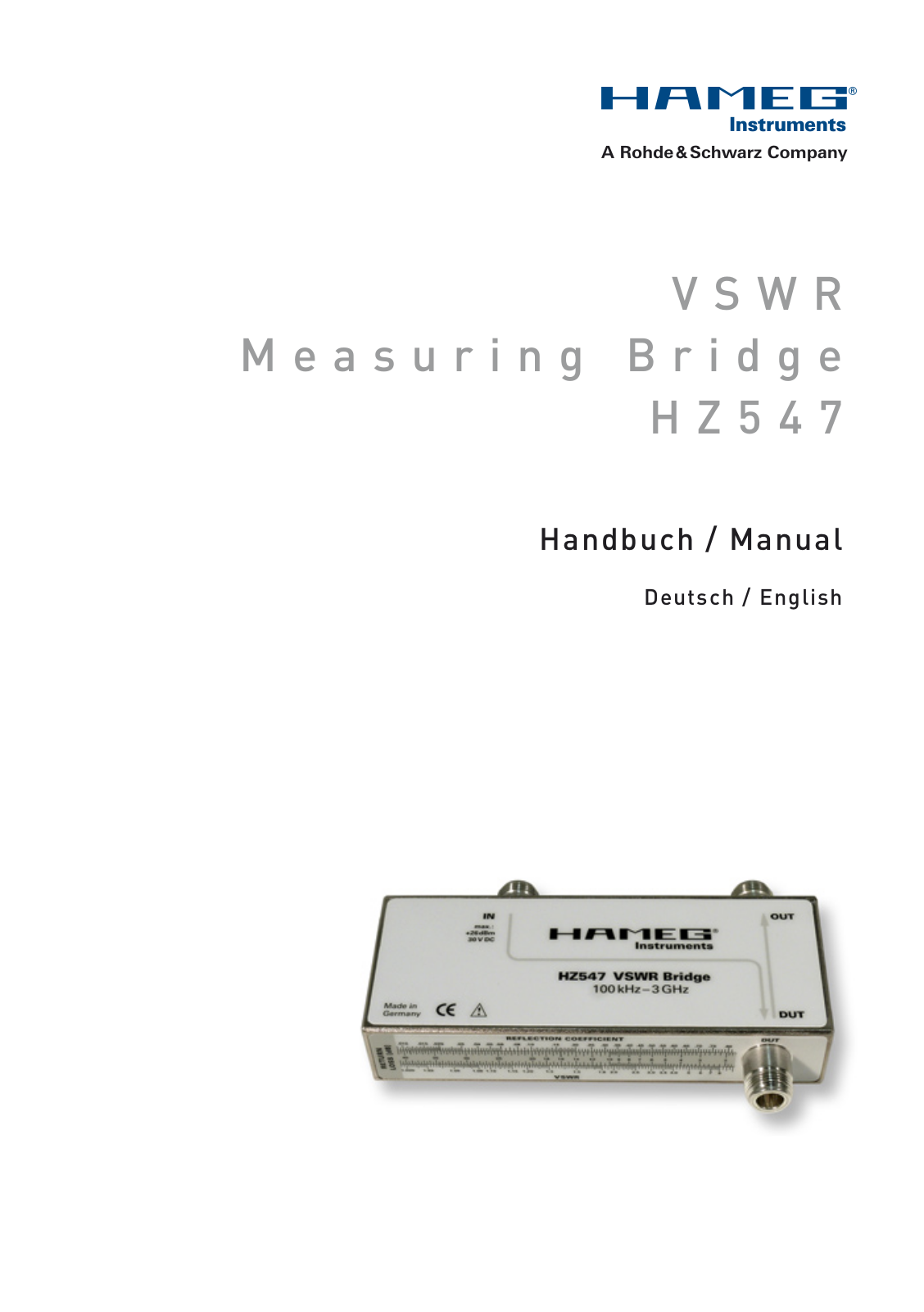 HAMEG H Z 5 4 7 User guide