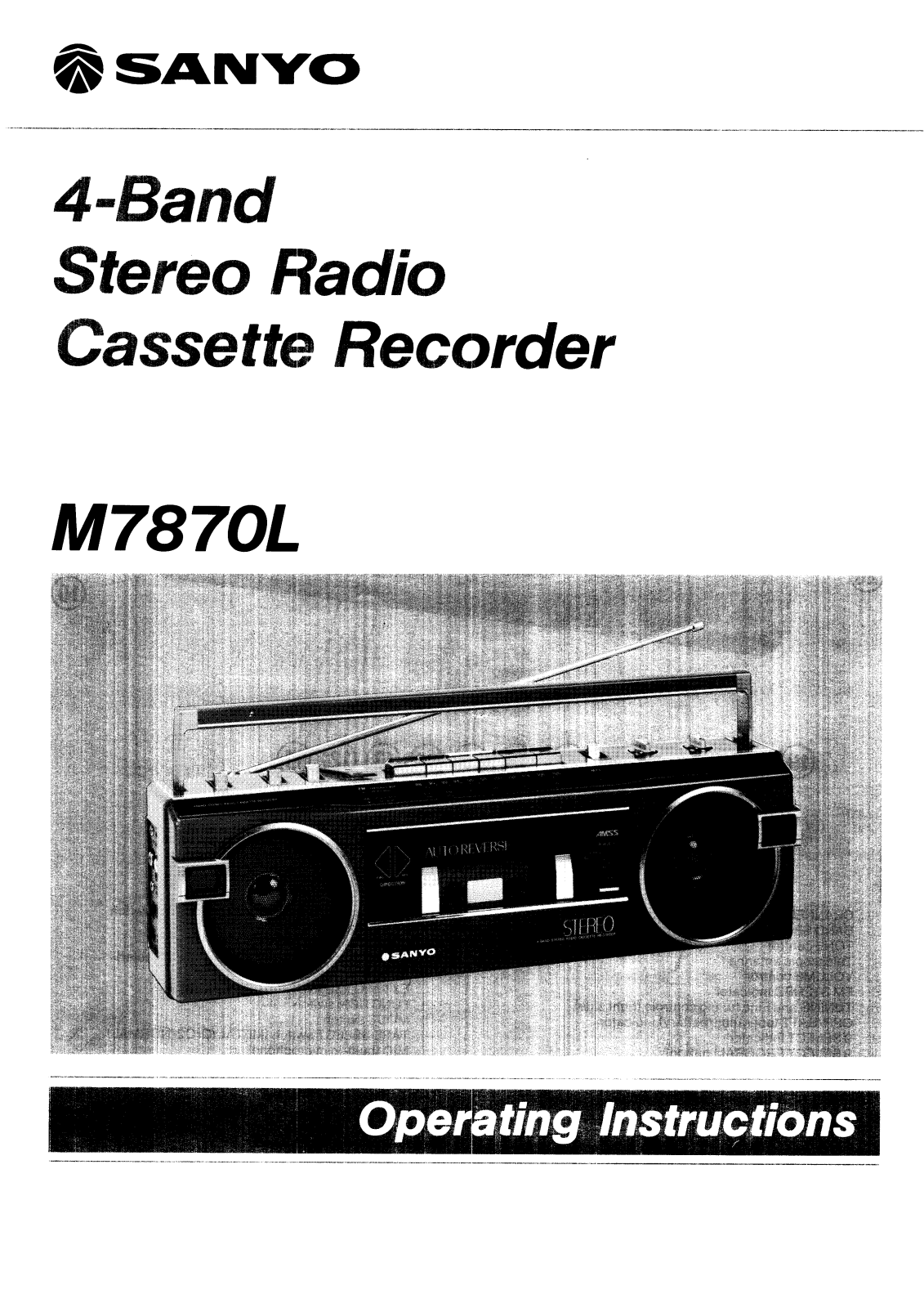 Sanyo M7870L Instruction Manual