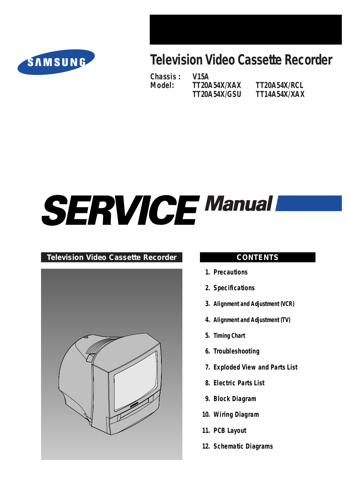 samsung TT20A54XAX, TT20A54RCL, TT20A54X, TT14A54X, TT14A54XAX Service Manual