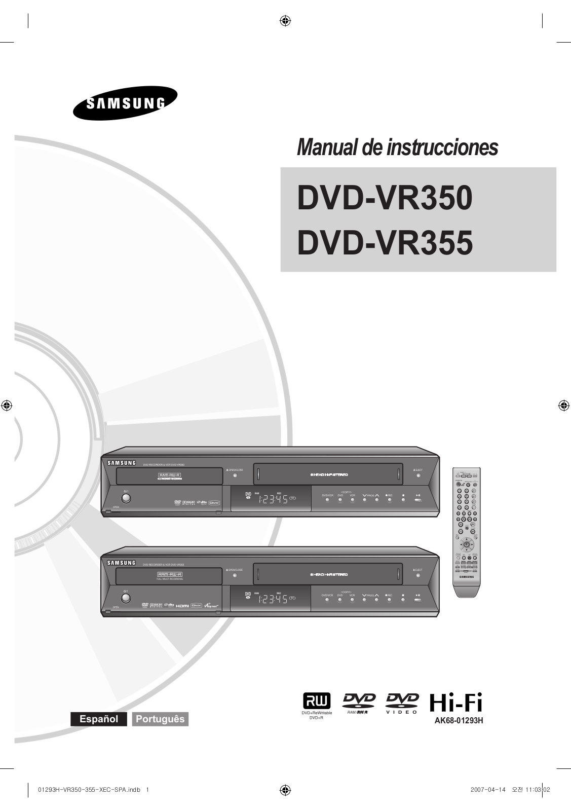 Samsung DVD-VR355, DVD-VR350 User Manual