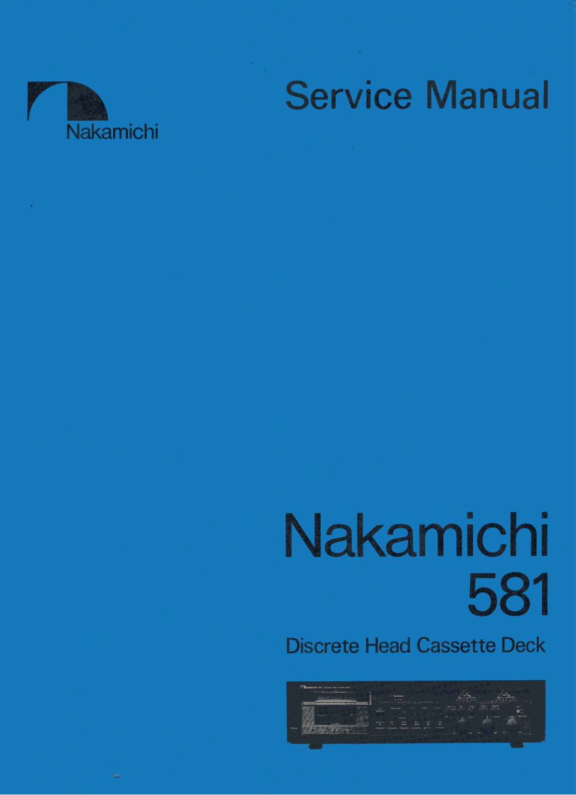 Nakamichi 581 Service manual