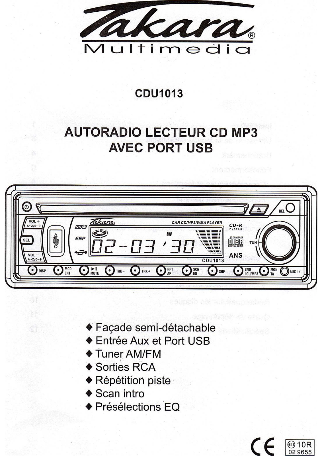TAKARA CDU 1013 User Manual