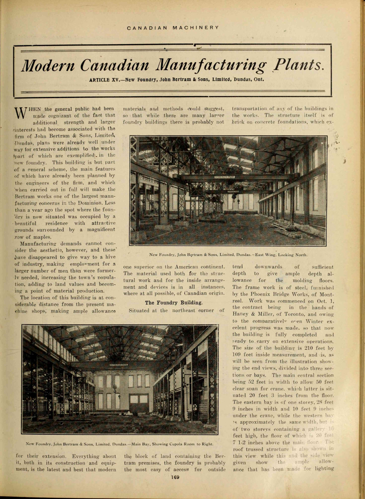 John Bertram & Sons 1906 article on Bertram's manufacturing plant Other - ManualMachine.com