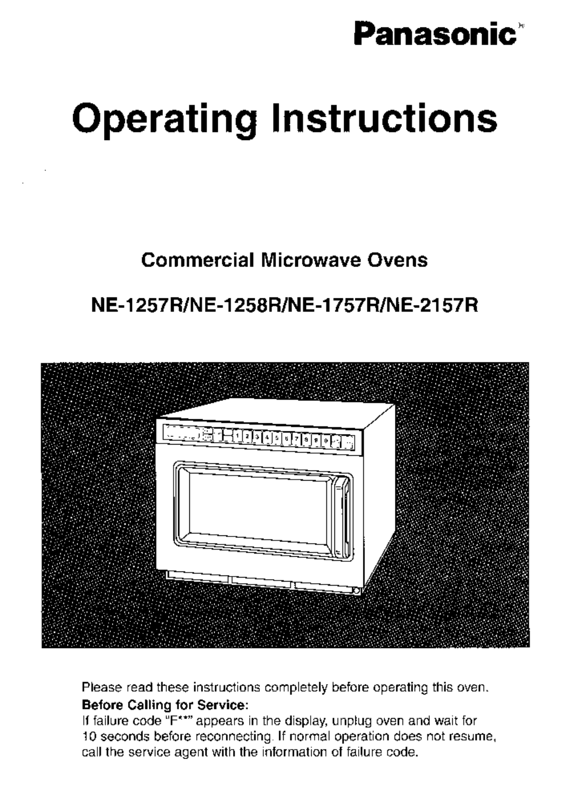 Panasonic ne-1257, NE1257R, ne-1258, ne-1757, ne-2157 Operation Manual