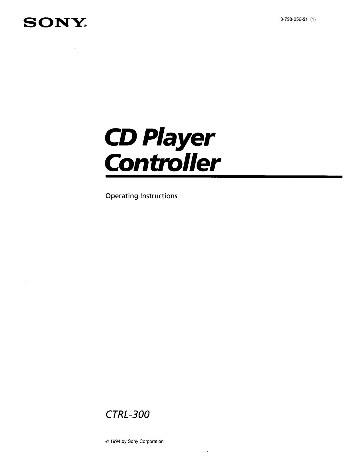 Sony CTRL300 Operating Manual