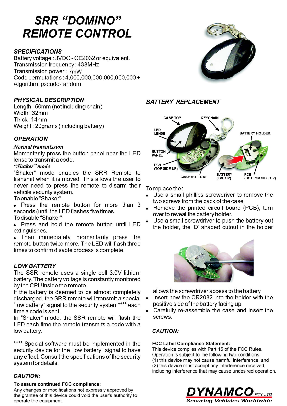 Dynamco TX24 User Manual