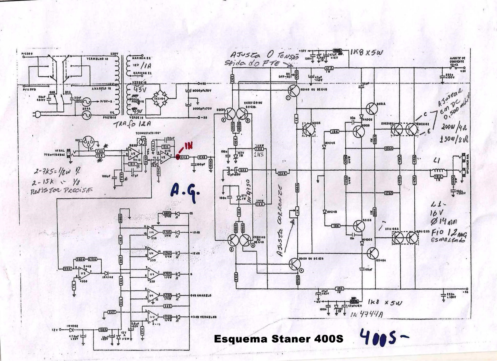 Staner 400S, 800S Schematic