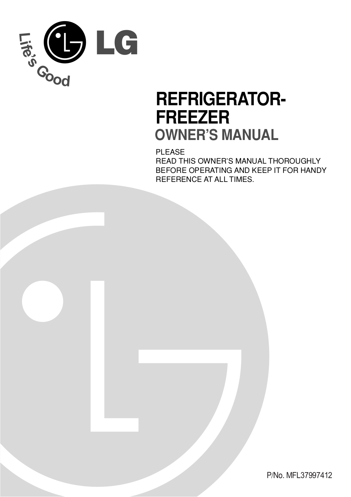 LG GR-B362YLC User Manual