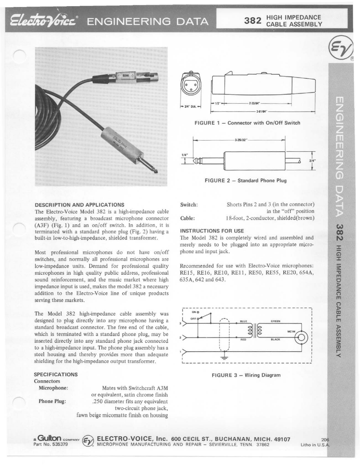 Electro-voice 382 User Manual