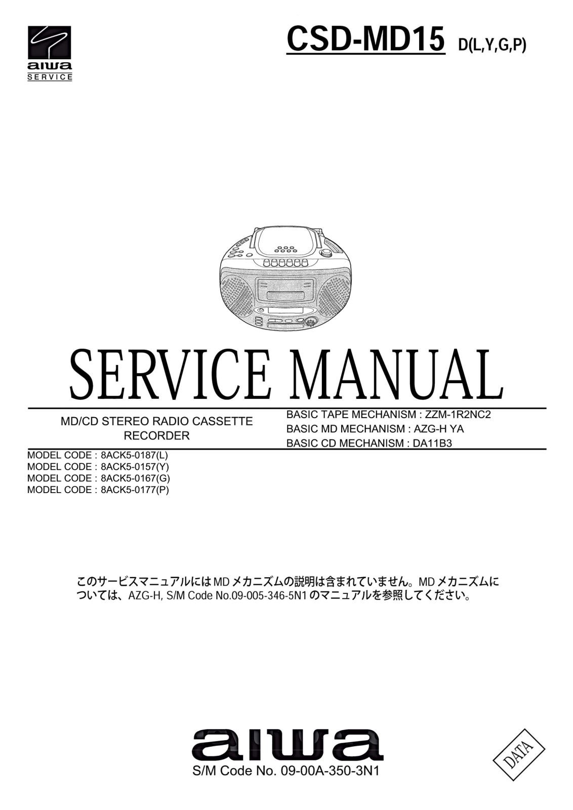 Aiwa CS-DMD15 Service Manual