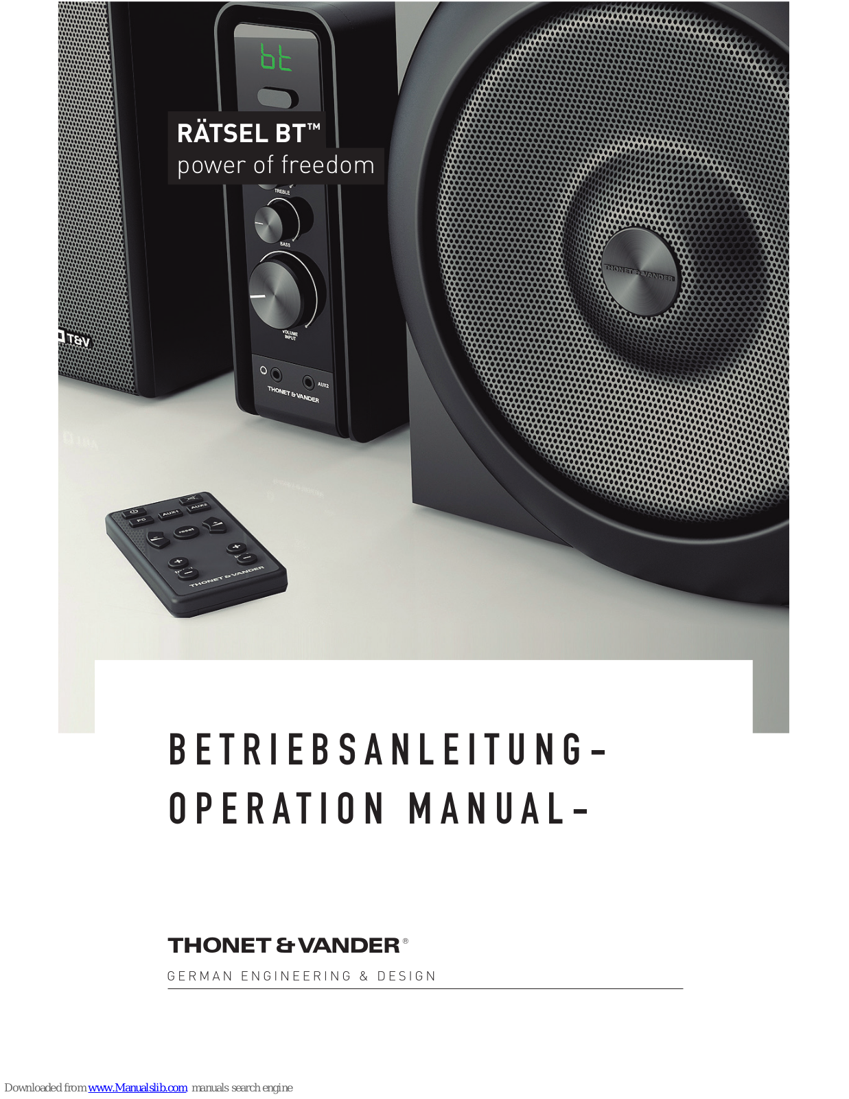 Thonet & Vander RÄTSEL BT Operation Manual