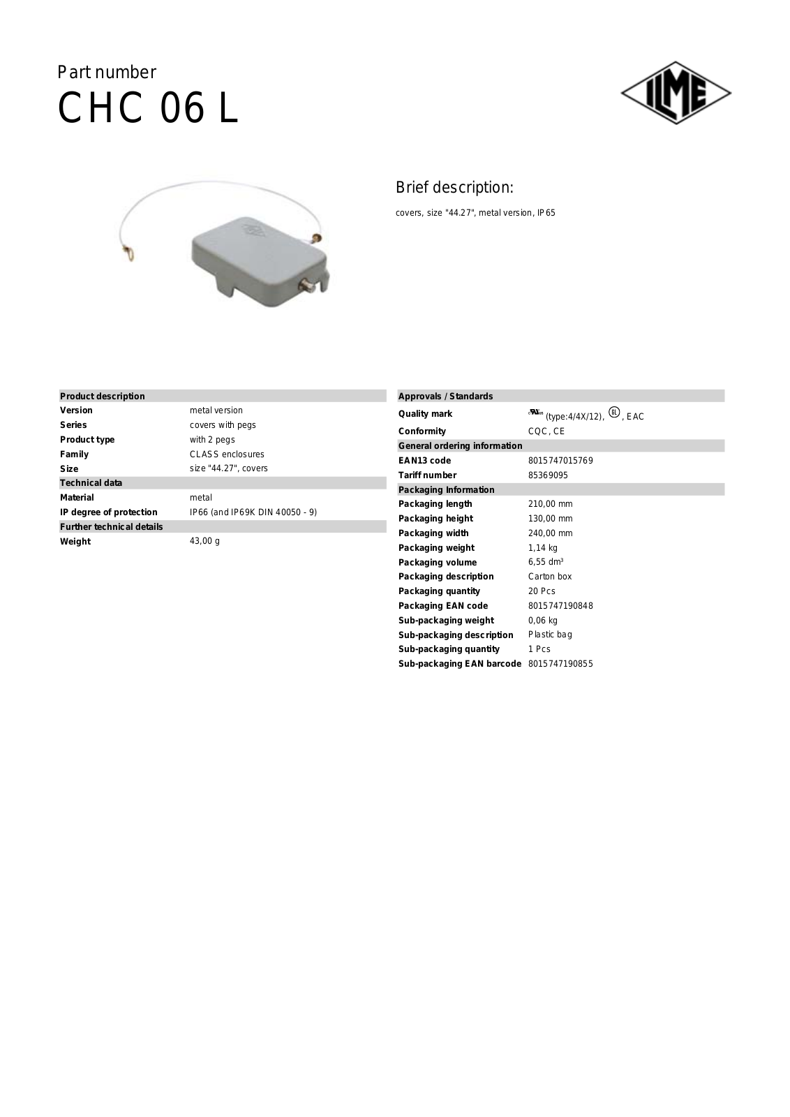 ILME CHC-06L Data Sheet