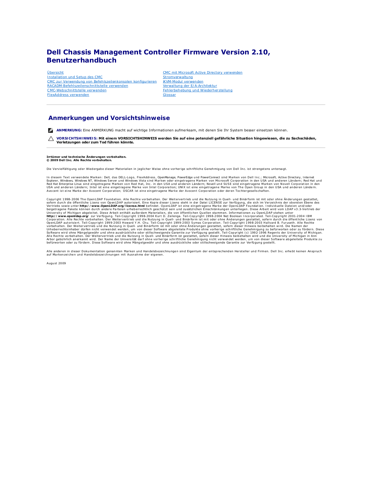 Dell Chassis Management Controller Version 2.1 Manual