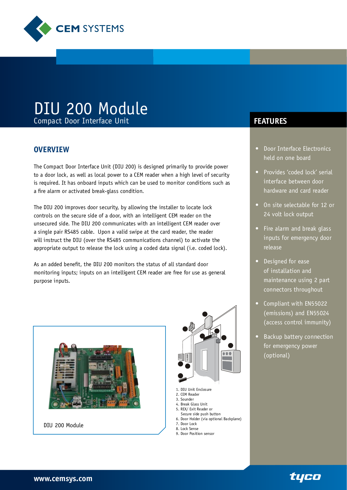 Tyco DIU 200 User Manual