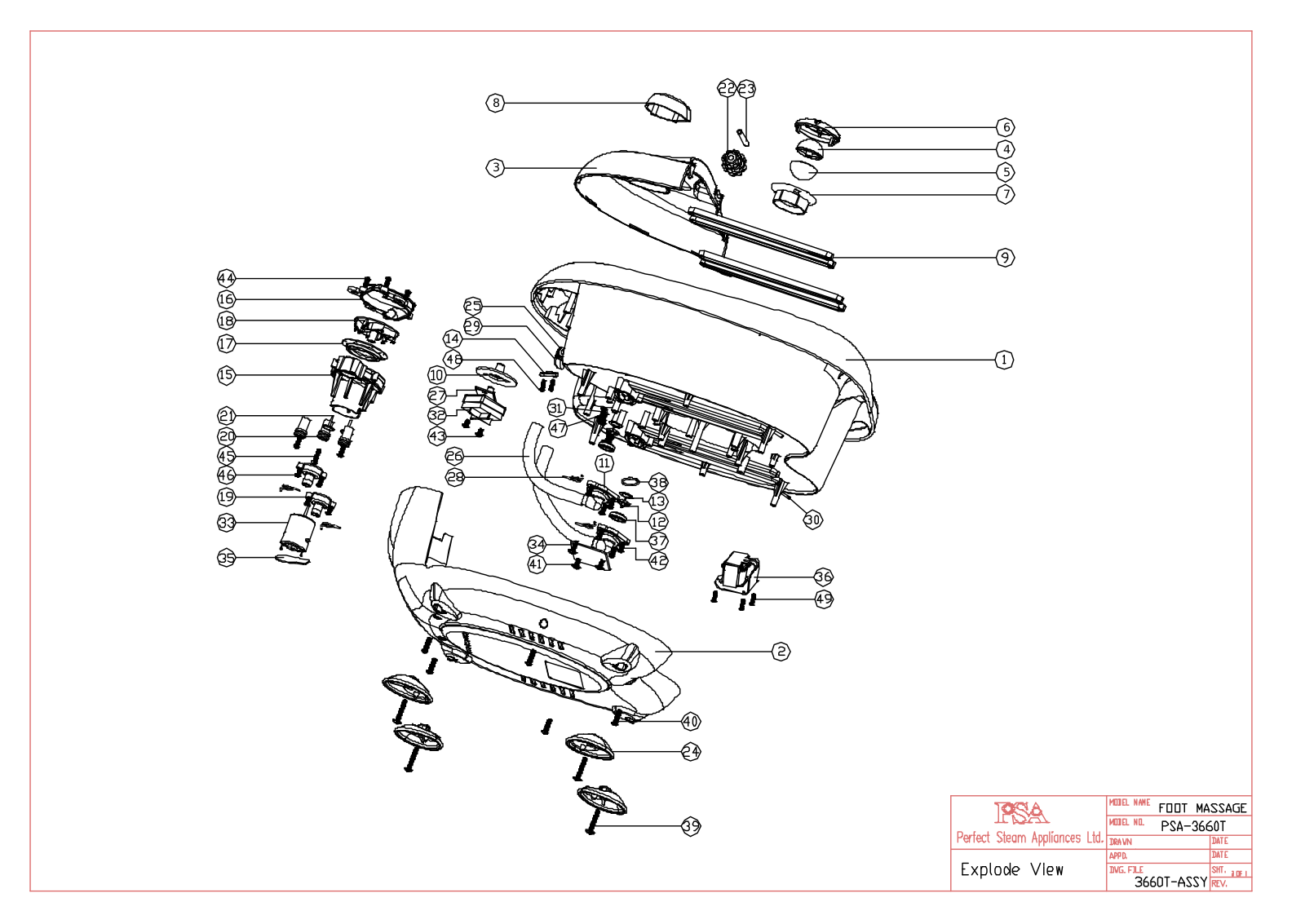 Vitek PSA-3660T Exploded view