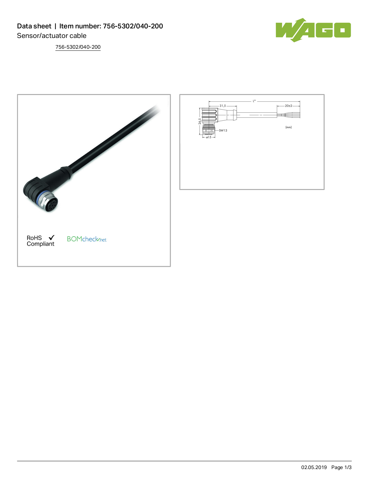 Wago 756-5302/040-200 Data Sheet