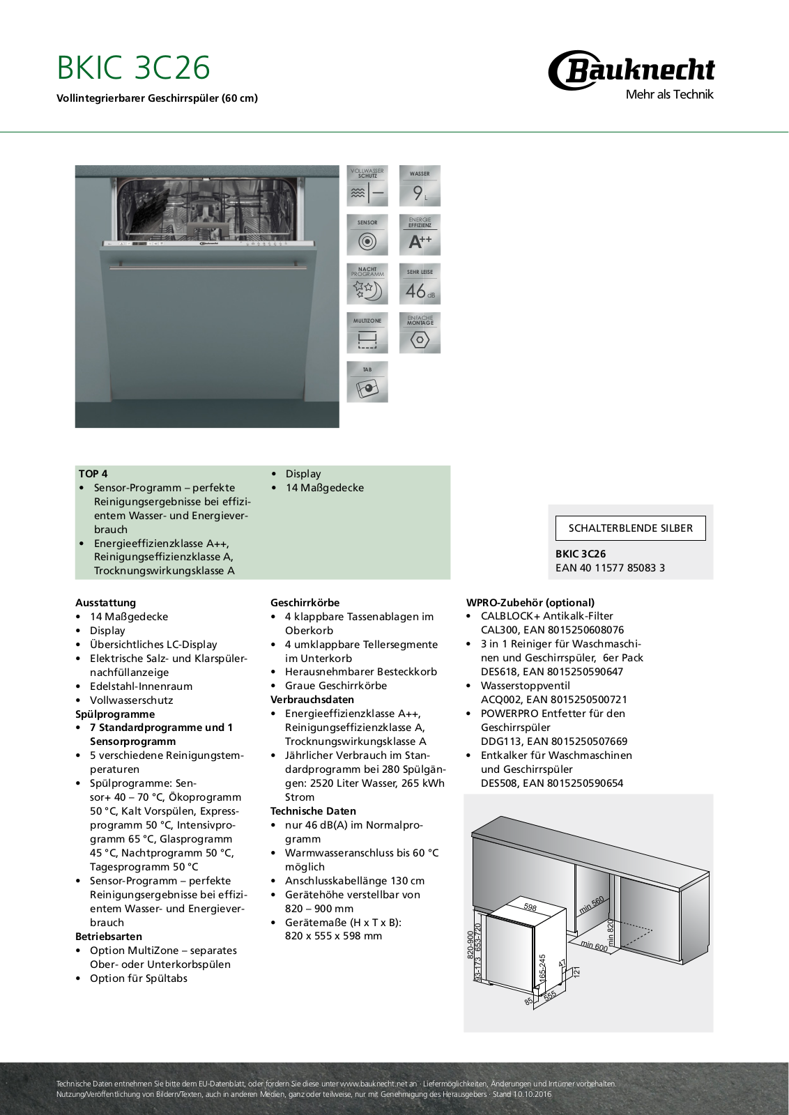 Bauknecht BKIC 3C26 User Manual