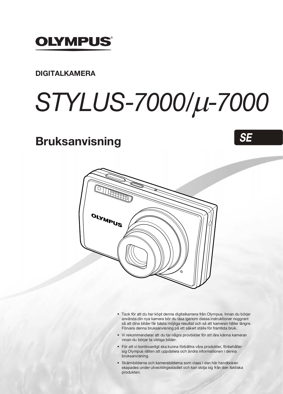 Olympus StyluS-7000, μ-7000 User Manual