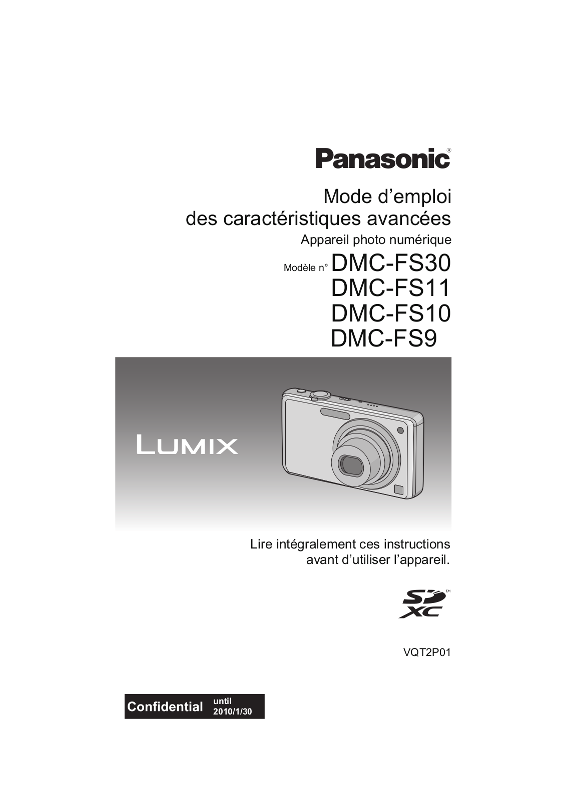 PANASONIC DMC-FS09 User Manual