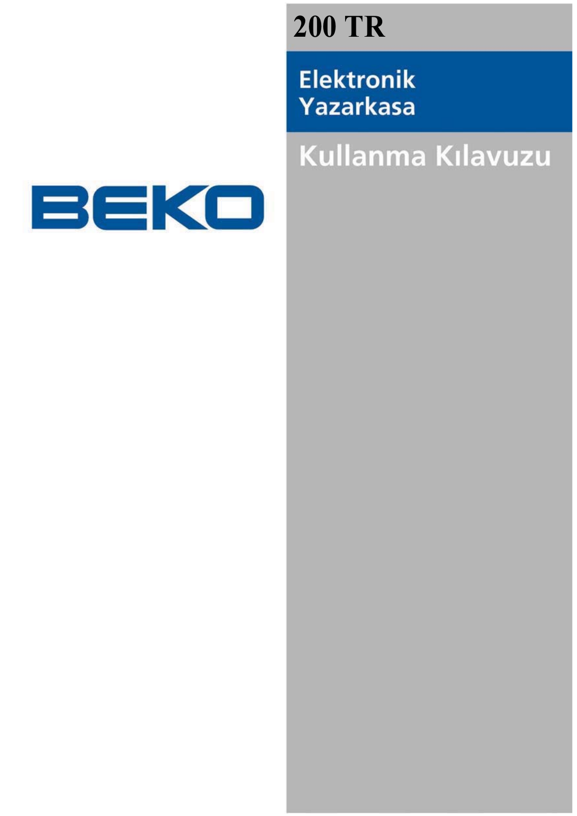 Beko 200 TR User manual