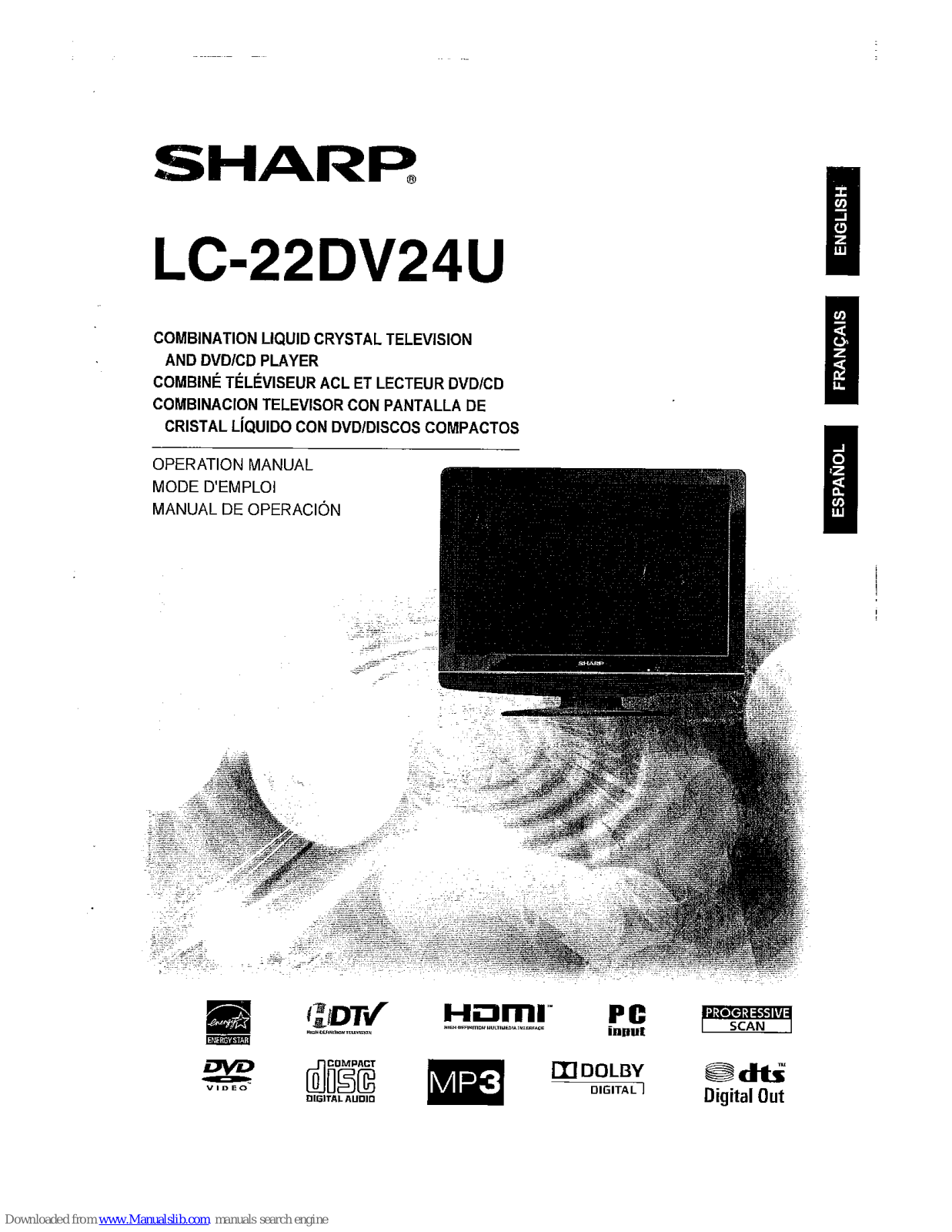 Sharp AQUOS LC-22DV24U Operation Manual