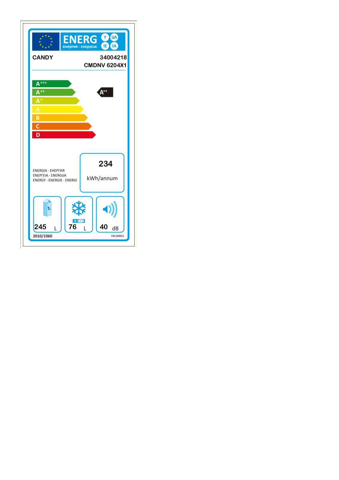 CANDY CMDNV6204X1 User Manual