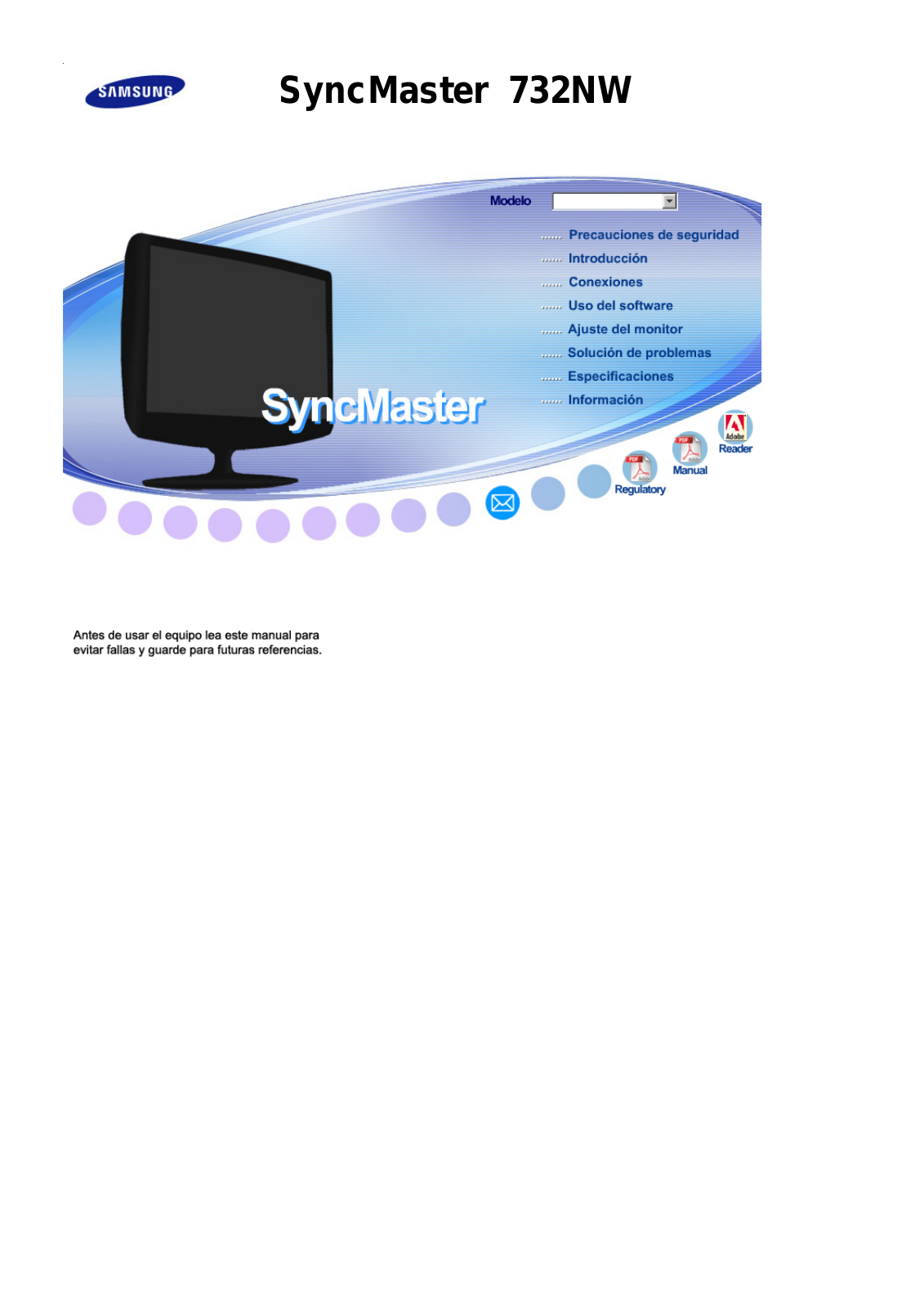 Samsung SYNCMASTER 732NW User Manual
