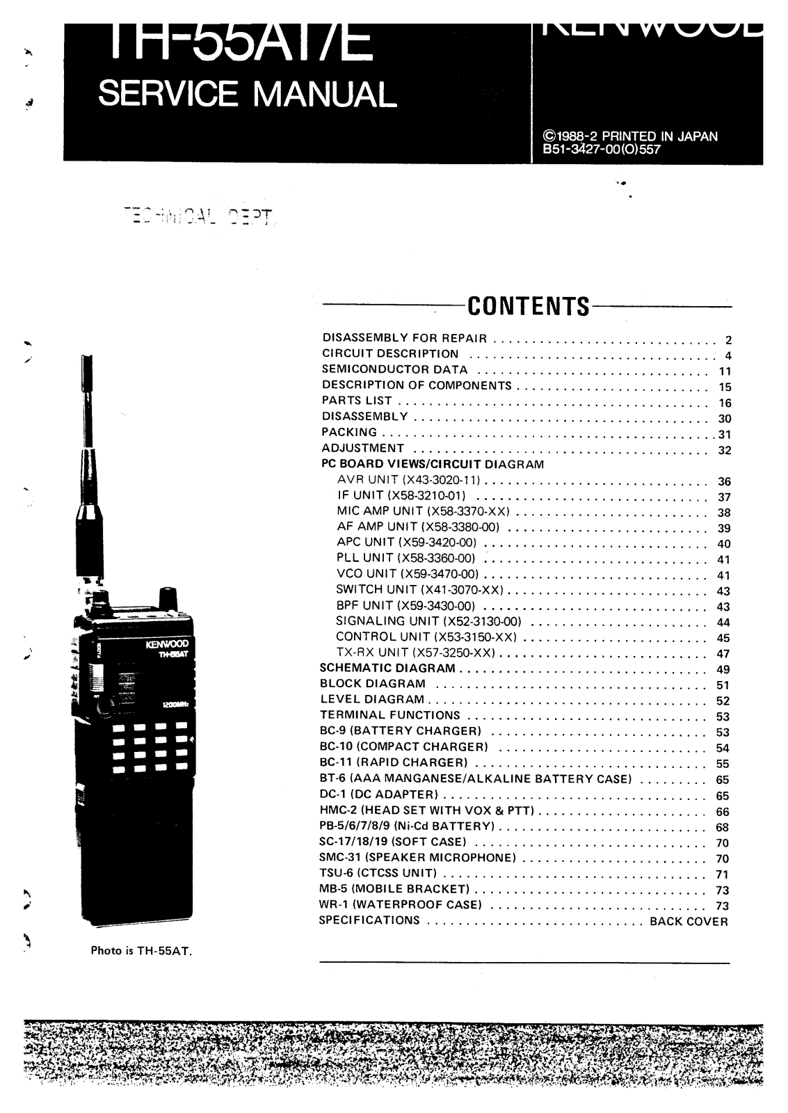 Kenwood TH-55E, TH-55AT Service Manual