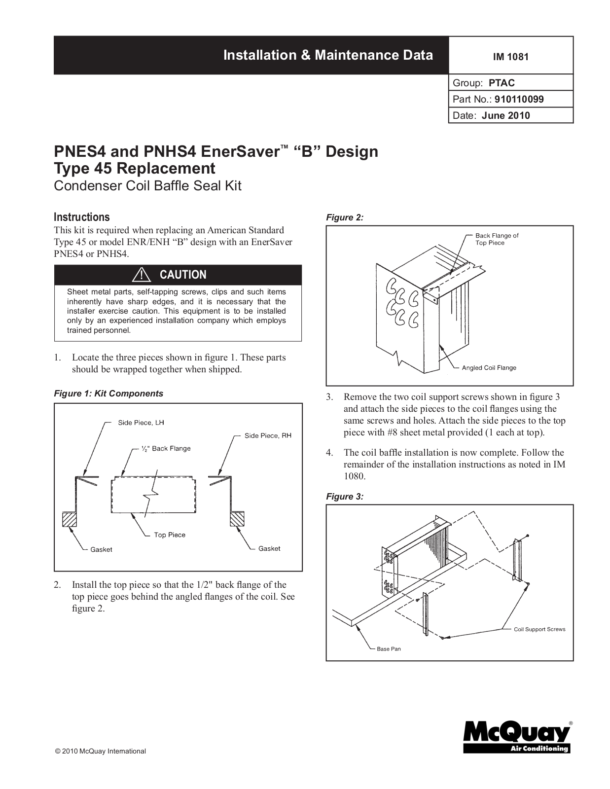 McQuay ENR Installation  Manual