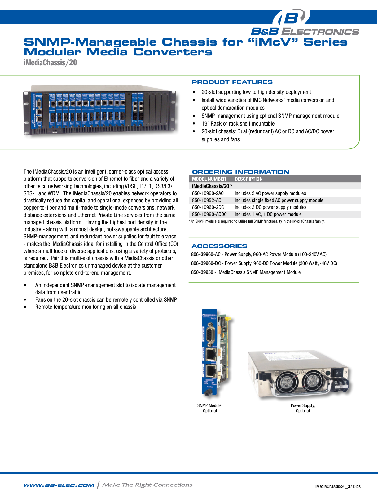 B&B Electronics 850-10960-ACDC Datasheet